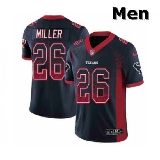 Men Nike Houston Texans 26 Lamar Miller Limited Navy Blue Rush Drift Fashion NFL Jersey